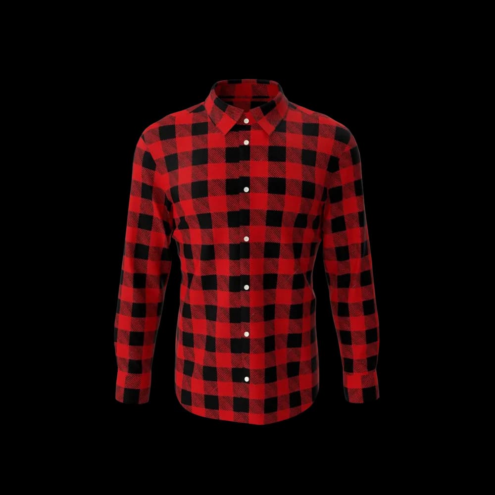 Man Plaid Shirt - Red