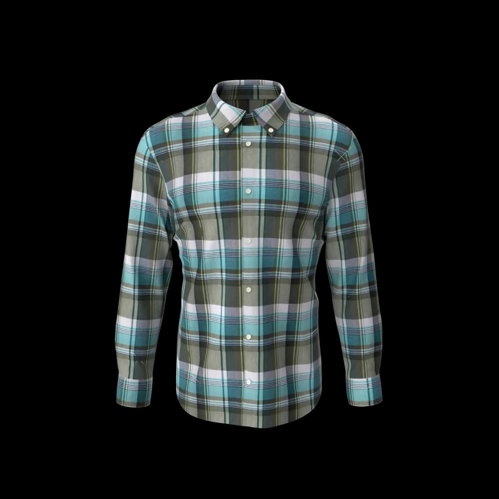 Men Check Shirt - White Medium